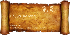 Hejja Roland névjegykártya