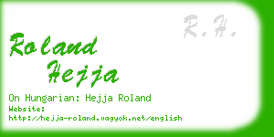 roland hejja business card